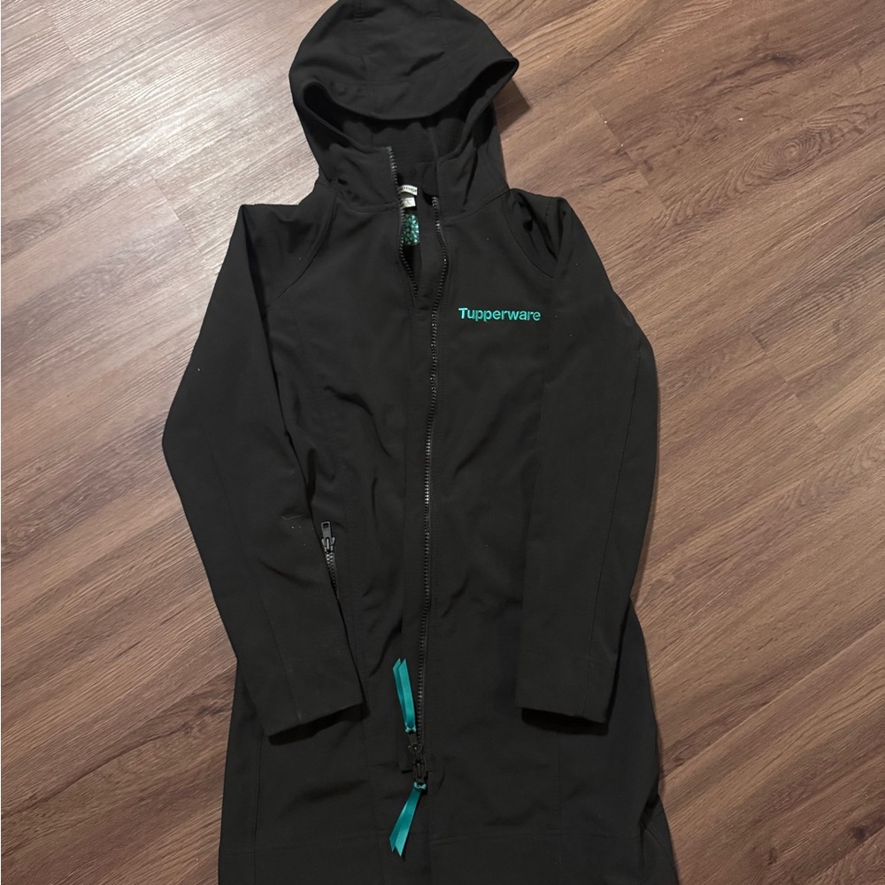 Tupperware Women's Black Hooded Rainjacket